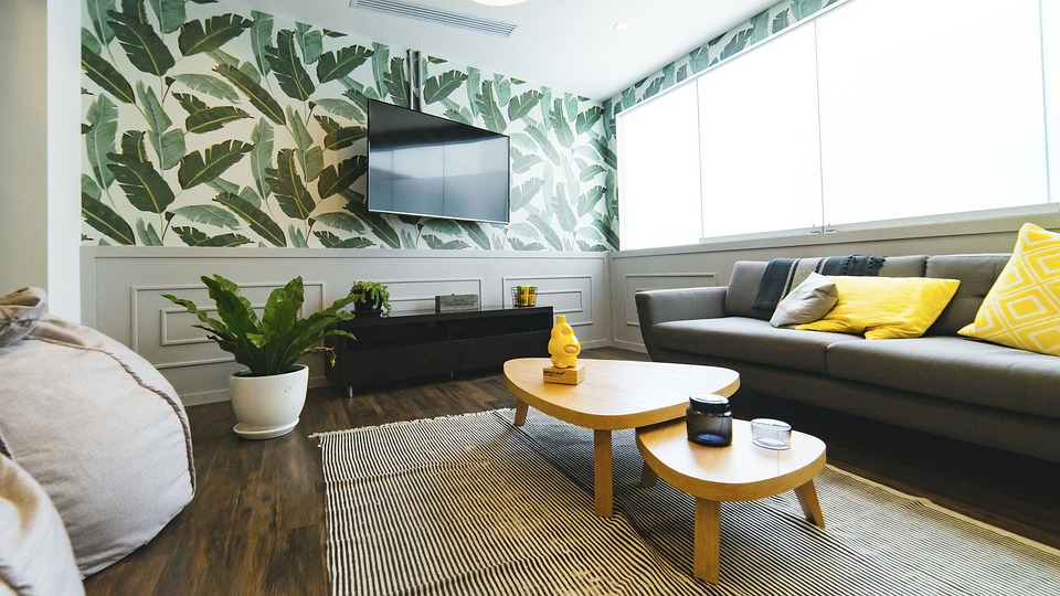 room with tables